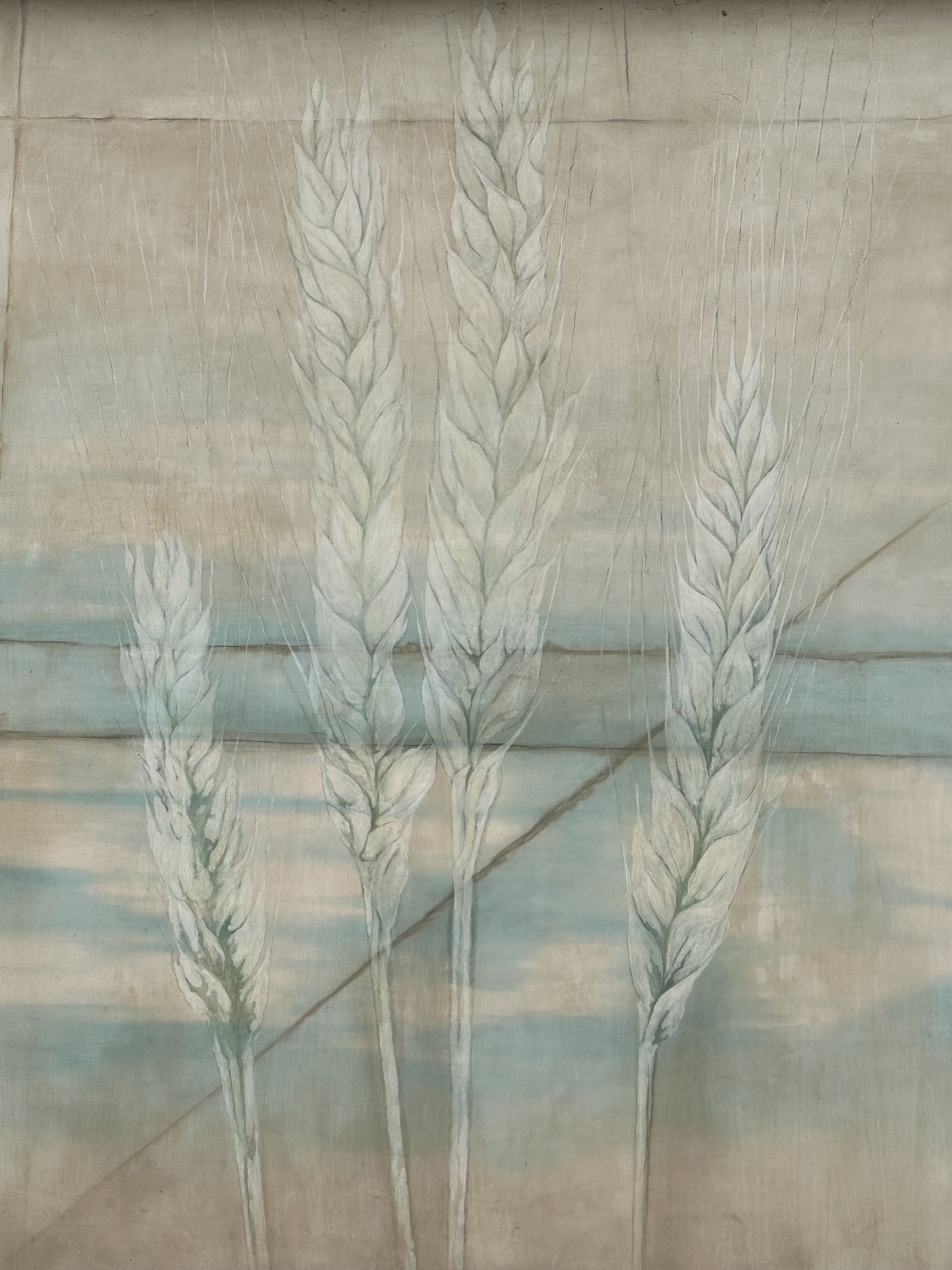 Il grano è un particolare della facciata della cantina Podere sabbioni